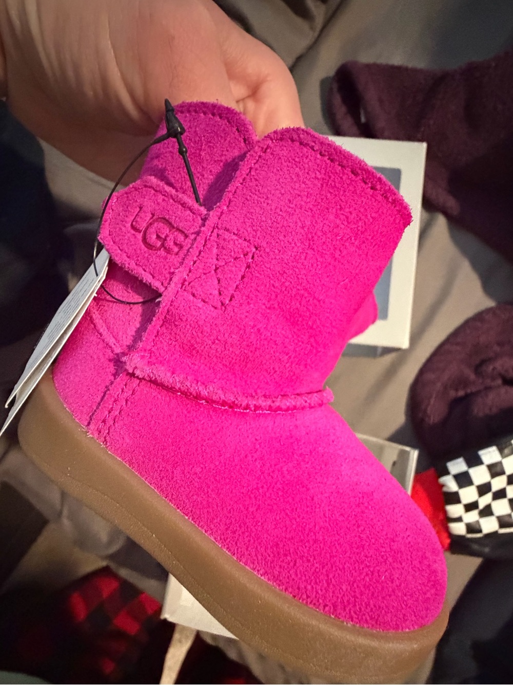 UGG Kids Suede Boot in Hot Pink
